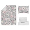 Sweet Jojo Designs Girl Toddler Bedding Set Watercolor Floral Grey and Pink 5pc - 3 of 4