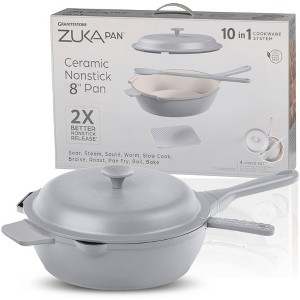 Granitestone Zuka Everyday Pan 8" Nonstick Multi-Functional Saute Pan with Lid and Nylon Spoon - 1 of 4