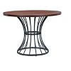 APRILSOUL Veneer 42" Round Dining Table ¨C Solid Wood-Look Top, Heavy-Duty Wrought-Iron Pedestal Base - 3 of 4