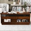NicBex Modern 2-Tier Fluted Design Coffee Table with Storage Drawers & Display Shelves,Glass Surface Accent Center Table for Living Room,Study - 2 of 4