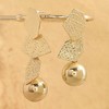 SOHI Women's Gold Dented Drop Earrings - 2 of 3