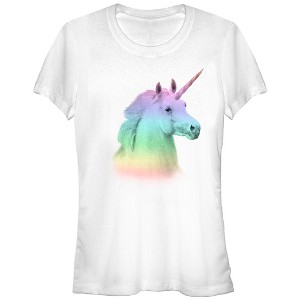 Juniors Womens Lost Gods Rainbow Unicorn T-Shirt - 1 of 3