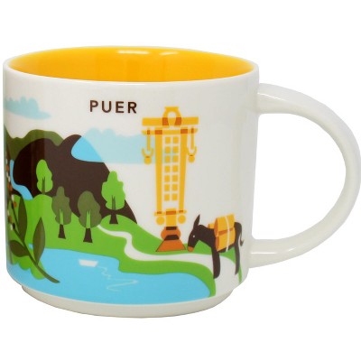 Starbucks You Are Here Series Puer Ceramic Mug, 14 Oz