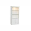 LED Display Cabinet Bookcase Bookshelf Storage Cabinet Accent Cabinet with  5 Colors Adjustable Light Adjustable Glass Shelves, White-ModernLuxe - 2 of 4