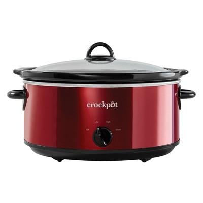 Crock-Pot SCV700KRNP Large 7 Quart Capacity Versatile Food Slow Cooker Home Cooking Kitchen Appliance, Red