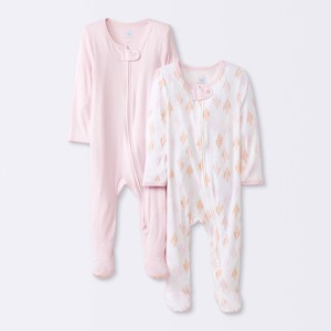 Baby Girls' 2pk So Very Soft Modal Blend Sleep N' Play - Cloud Island™ Light Pink - 1 of 4