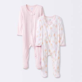 Baby Girls' 2pk Modal Blend Sleep N' Play - Cloud Island™ Pink