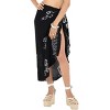 LA LEELA Women's Summer Bikini Wraps Beach Wrap Swimwear Sarong Cover up Skirt Bathing suit Swimsuit Pareo for Women One Size Black, Floral - 3 of 4
