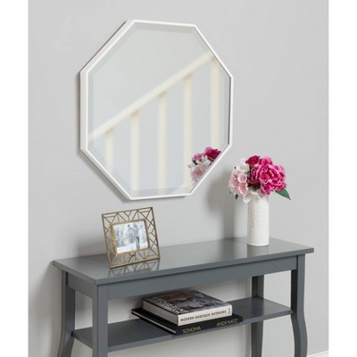 White Octagon Full Length Wall Mirror with Gold Trim