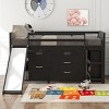 Streamdale Low Twin Size Loft Bed with Cabinets, Shelves and Slide - Espresso - 2 of 4