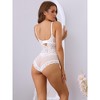 Allegra K Women's Floral Lace with Dots Adjustable Straps Tummy Control Body Shapers - 2 of 4