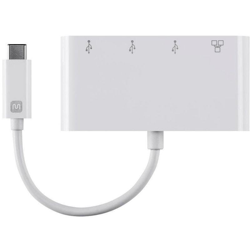 Monoprice USB-C 3-Port USB Hub - White With Wired Gigabit Ethernet Port,  USB 3.0 Speeds - Select Series, 2 of 5