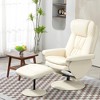 HOMCOM Recliner and Ottoman with Wrapped Base, Swivel PU Leather Reclining Chair with Footrest for Living Room, Bedroom and Office - 2 of 4