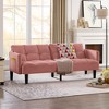 TiramisuBest Velvet Futon Couch, Convertible Folding Sofa Bed, Tufted Couch for Apartment, Space-Saving Design, Black - 2 of 4