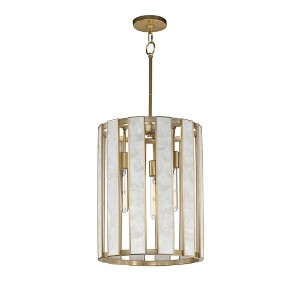 Maxim Lighting Miramar 3 - Light Chandelier in  Capiz/Natural Aged Brass - 1 of 4