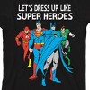 Justice League Let's Dress Up Like Superheroes Halloween Crew Neck Short Sleeve Black T-shirt Toddler Boy to Youth Boy - image 2 of 3