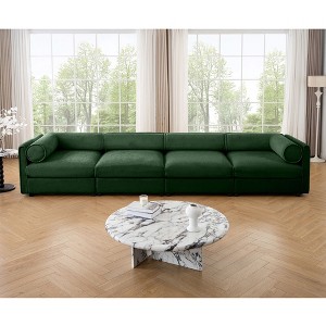 CAVINAS Modern Sectional Sofa with 4 Seats,Convertible Modular Couch with Under-Sofa Storage,Couch for Living Room,2x Corner,Green - 1 of 4