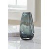 Signature Design by Ashley Beamund Teal Blue Glass Decorative Vase Set of 2 - Medium 9" Indoor/Outdoor Fluted Accent Pieces - 2 of 4