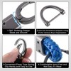 Unique Bargains Keychains with Titanium Tone Microfiber Spring Ring Horseshoe Buckle Blue 2 Pcs - 3 of 4