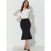 Allegra K Women's High Waist Ruffle Hem Fishtail Mermaid Midi Bodycon Skirt - 3 of 4