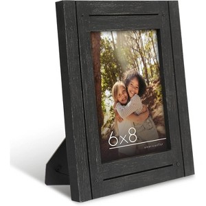Americanflat Rustic Picture Frame with polished glass - Displays Textured Wood and Polished Glass for Wall and Tabletop - 1 of 4