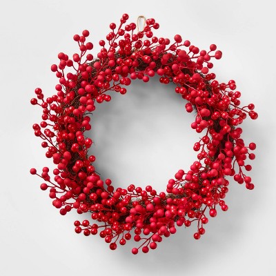 22in Unlit Red Berry Artificial Christmas Wreath - Wondershop™