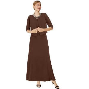 Jessica London Women's Plus Size 2-Piece Beaded Jacket Dress - 1 of 4