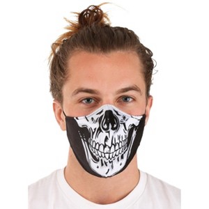 HalloweenCostumes.com   Skeleton Sublimated Face Mask for Adults, Black/White - 1 of 3