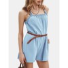 EXLURA Women's Summer Casual Denim Rompers Ruffle Strap Shorts Jean Short Jumpsuit with Pockets - 4 of 4
