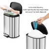 13.2 Gal/50L Trash Can, D-Shape Stainless Steel Trash Can with Recycling Bin, Fingerprint-Resistant - 4 of 4