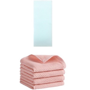 REGALWOVEN 5 Pack Soft Absorbent Waffle Cotton Bathroom Hand Towel Set 13" x 30" - 1 of 4