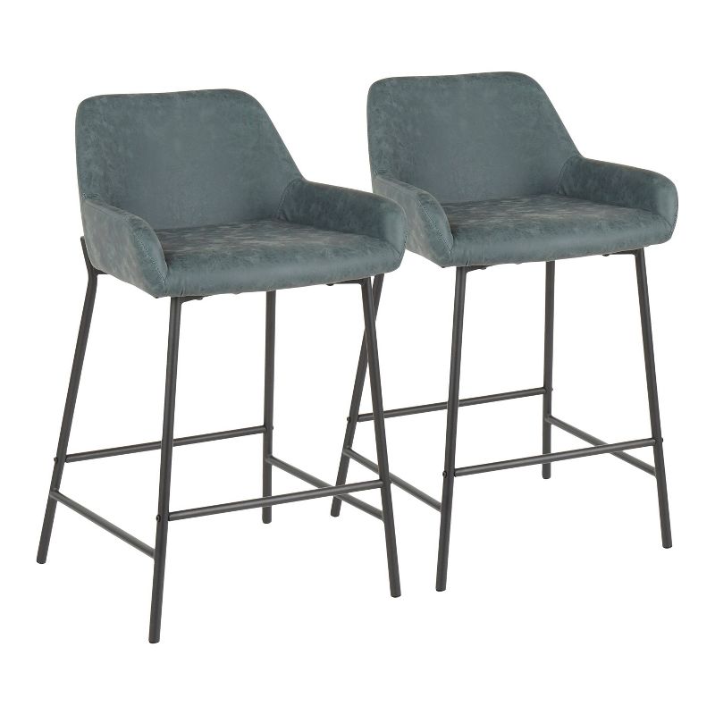 Set of 2 Daniella Industrial Counter Height Barstools - LumiSource, 1 of 13