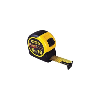 Stanley Tools Fat Max Tape Rule 1 1/4" x 30ft Plastic Case Black/Yellow 1/16" Graduation 33730
