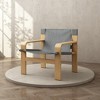 Vynxaria Detachable and Washable Oak Accent Chair Wide Armrest Mid-Century Lounge Chair,(DARK GREY) - 2 of 4