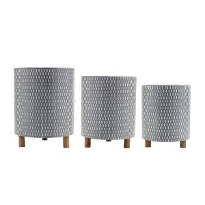 Melrose Iron Planter with Geometric Design (Set of 3) - 1 of 4