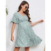 LXT-Maternity Dresses Casual Flared A Line Swing Ruffle Midi Dress - 2 of 4