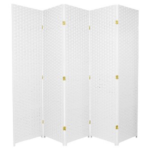 Oriental Furniture 6' Tall 5 Panel Woven Fiber Room Divider - 1 of 3