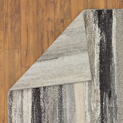 Abstract Harmony Gray Synthetic 9' x 12' Easy-Care Area Rug