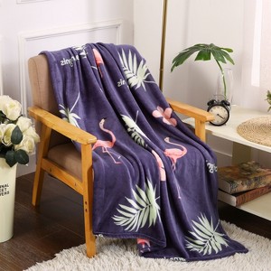 Noble House Extra Cozy And Comfy Microplush Throw Blanket (50" X 60")  - Flamingo - 1 of 3