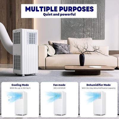 White 5000 BTU Portable Air Conditioner with Remote