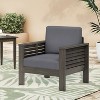 VYNXARIA Outdoor Acacia Wood Club Chairs with Cushions, Dark Gray - 2 of 4