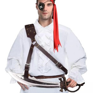HMS Leatherlike Backstrap Sword Holder Adult Costume Accessory | Lace Up - 1 of 4