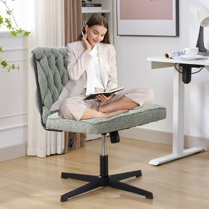 DOMETOUR Armless Office Chair no Wheels Swivel Desk Chair, Height Adjustable for Living Room - 1 of 4