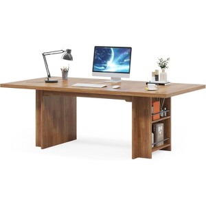 Tribesigns 63 Inches Office Executive Desk, Home Office Desk Large Computer Writing Table with Storage - 1 of 4