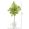 Nearly Natural 68-in Lemon Artificial Tree in White Planter - 2 of 2