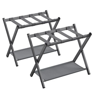 SONGMICS Luggage Rack with Fabric Storage Shelf Suitcasa Stand for Guest Room Bedroom Folding - 1 of 4