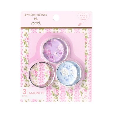 LoveShackFancy x Target - Yoobi Happy Thoughts, Blooming Heirloom, Everblooming Rosette 3pk Magnets