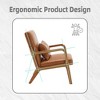 23"W Accent Chair Padding Lounge Arm Chair with Cushion and Pillow, Velvet/PU-ModernLuxe - 3 of 4