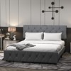 GAOMON Full Size Bed Frame with Headboard and Type-C&USB Ports,Adjustable Linen Upholstered Platform with Wooden Slats Support,No Box Spring Needed - 2 of 4