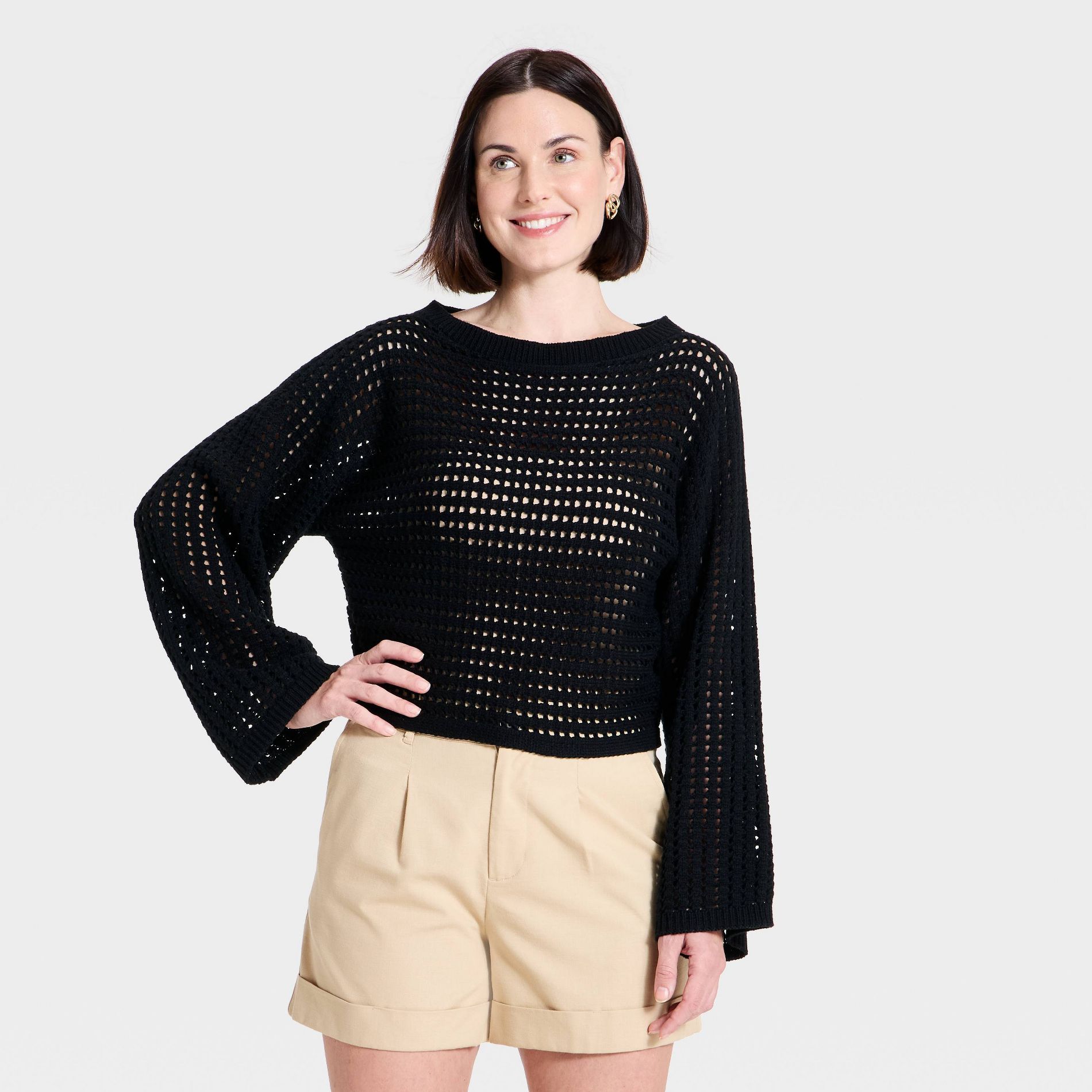 Women's Open Work Oversized Pullover Sweater - A New Day™